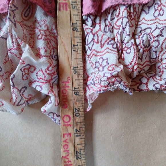 Mini Sari Wrap Skirt Reversible Silk Blend One Size Boho Festival Fairycore - Picture 8 of 8